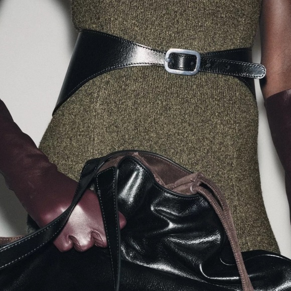 Real leather! Black Leather Waist Belt! NWT